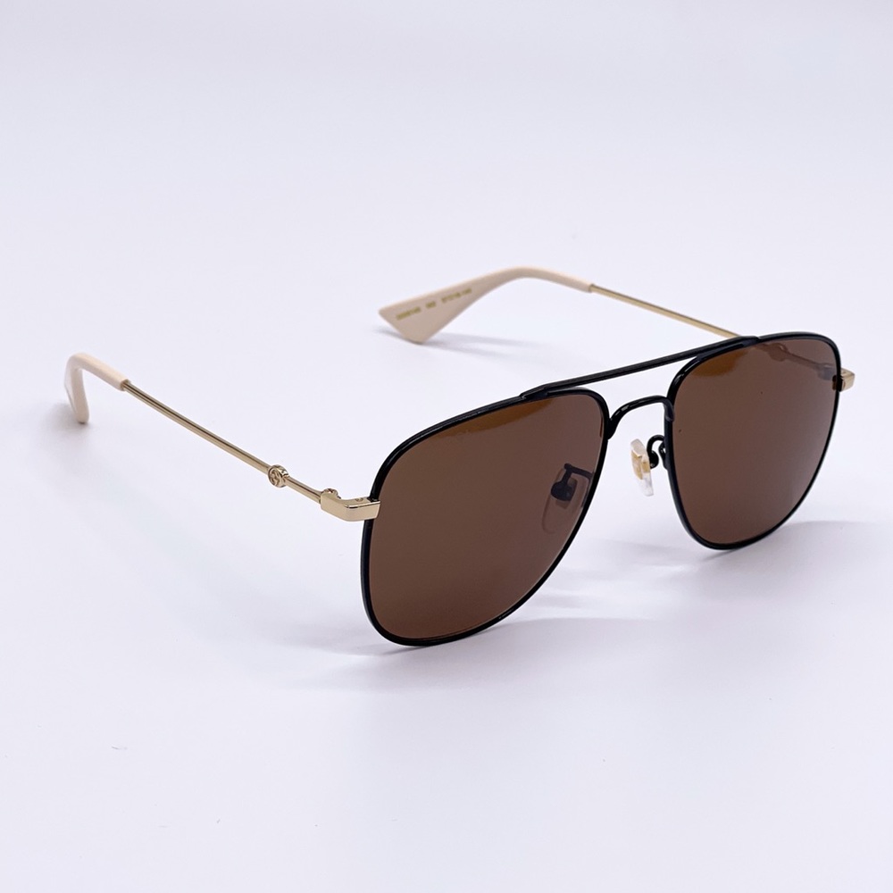 NEW GUCCI GG0514S 002 UNISEX BLAXK BROWN AVIATOR SUNGLASSES GUCCI - Picture 8 of 15